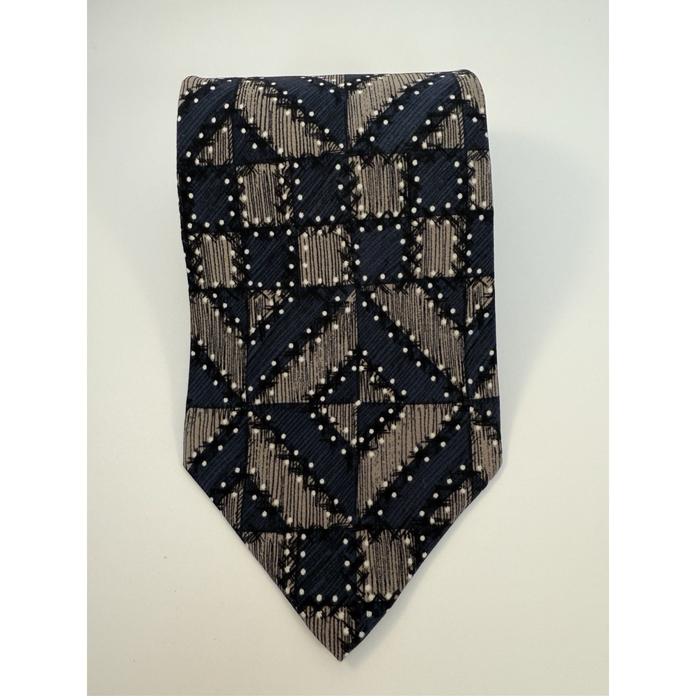 Alexander Lloyd Men's Tie 100% Silk Geometric Pattern 60 Inches Long Made In USA